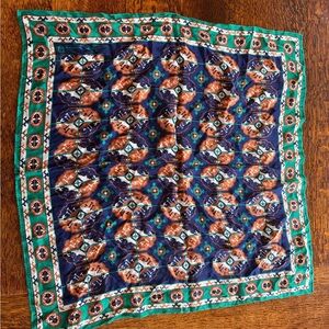 Vintage Colorful Patterned Silk Scarf